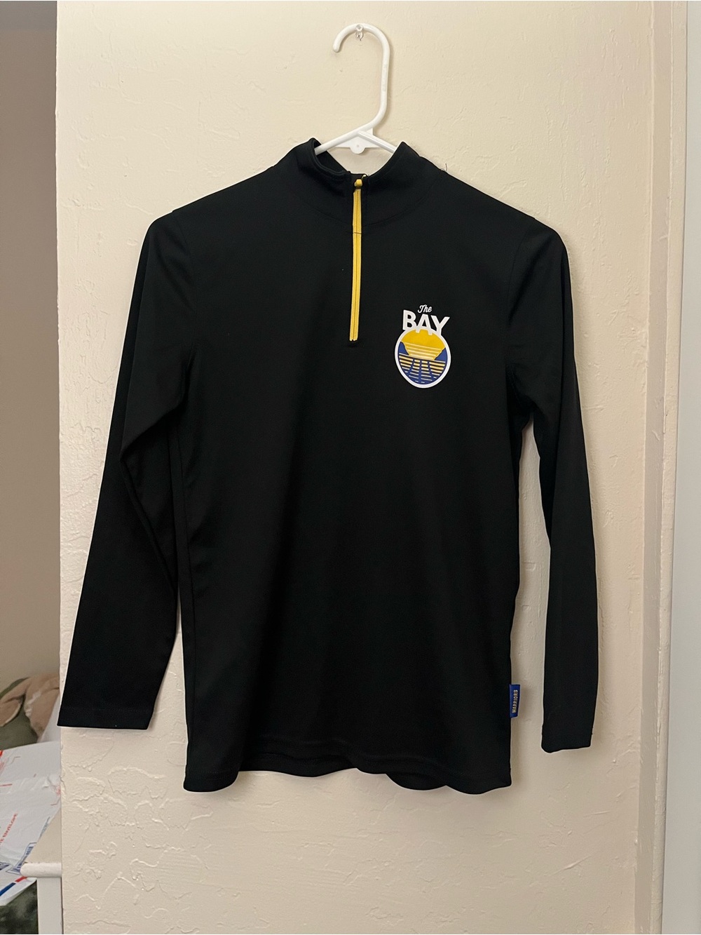 NBA Kids Black Long-Sleeve Half-Zip Top with Yellow Trim